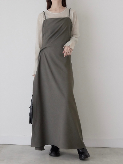 yNEWz side drape cami dress/gray
