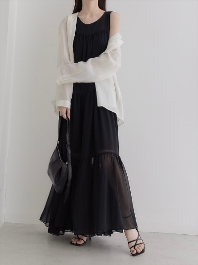 yRE ARRIVALztiered sheer dress
