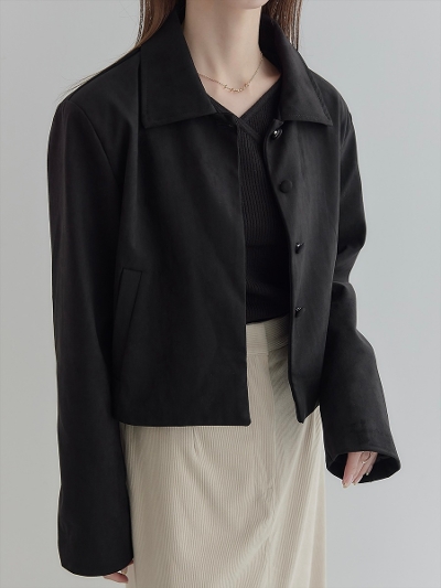 yNEWzsuede touch cropped jacket