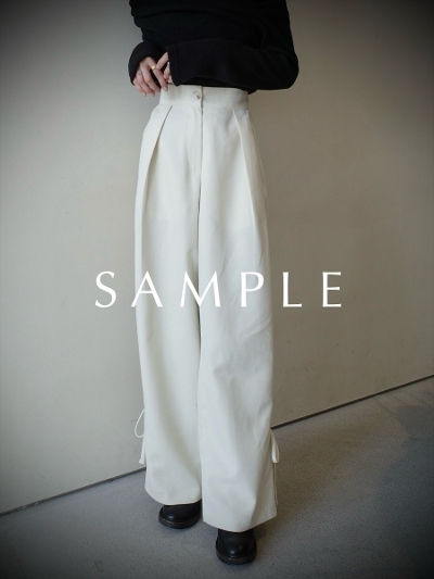 ySAMPLEzside ribbon corduroy pants / ivory