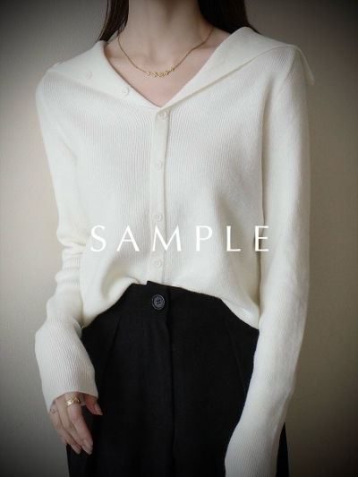ySAMPLEzsailor color button line knit / ivory