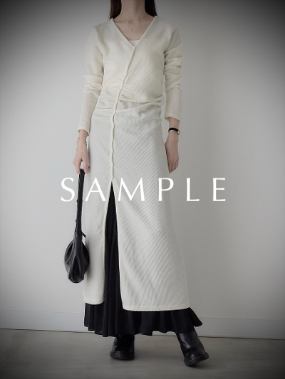 ySAMPLEzbutton line asymmetry dress / ivory
