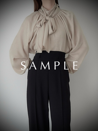 ySAMPLEzribbon tie classical blouse