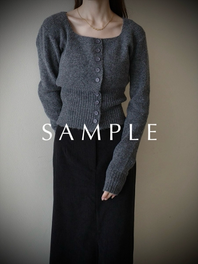 ySAMPLEzsquare neck corset design knit / grey
