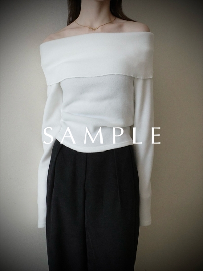ySAMPLEzsouffle feel off shoulder tops / white