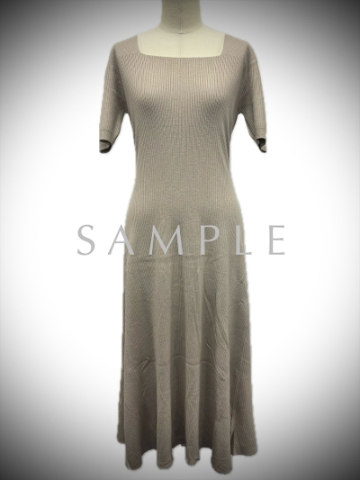 ySAMPLEzrib long dress / beige