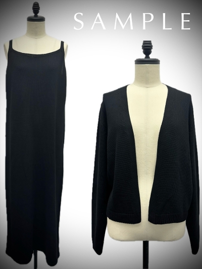 ySAMPLEzcami dress set cardigan / black