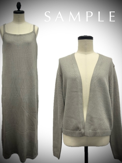 ySAMPLEzcami dress set cardigan / khaki