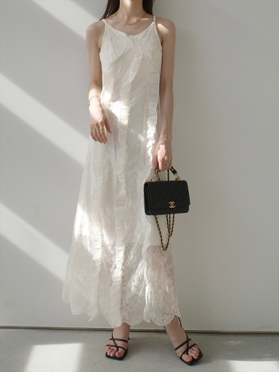 yNEWzlace frill cami dress