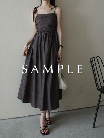 ySAMPLEzribbon strap bare top dress