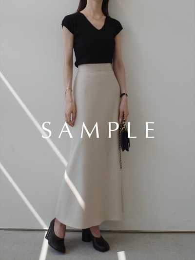ySAMPLEzbasic flare long skirt / beige