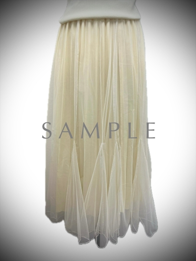 ySAMPLEz2way tulle layered pleats skirt / ivory