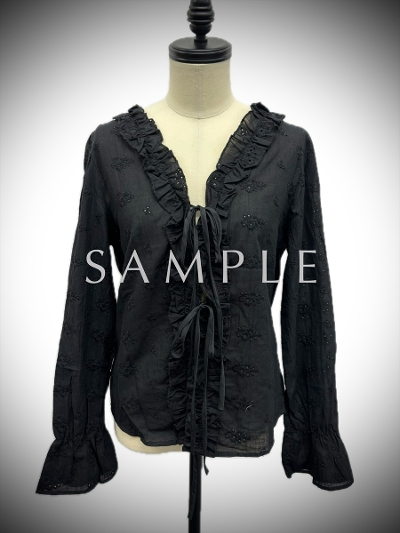 ySAMPLEzflower lace blouse / black