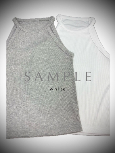 ySAMPLEzhalter neck tank top / white
