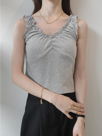 yNEWzfrill gather tank top