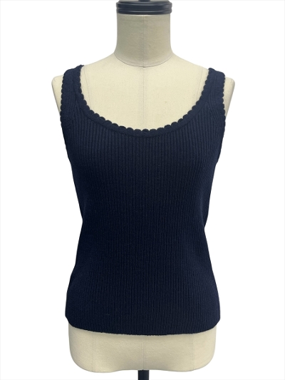 ySAMPLEzscallop rib tank top / navy