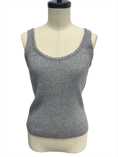 ySAMPLEzscallop rib tank top / grey