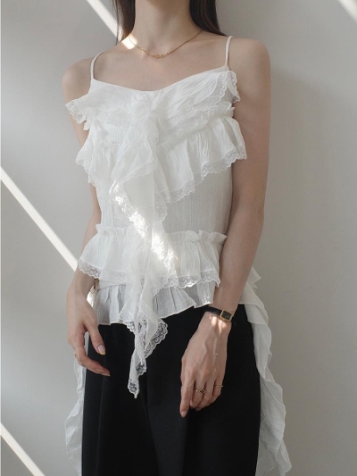 yNEWzasymmetry frill cami tops