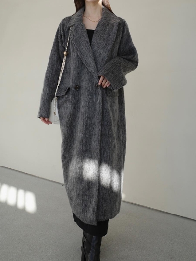 yNEWzshaggy chester coat / grey