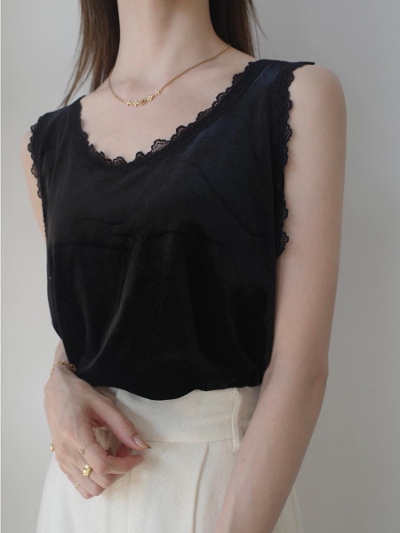 ySAMPLEzvelvet lace tank top