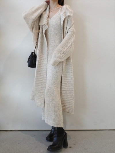 �yNEW�zcami onepiece coatigan set  / beige