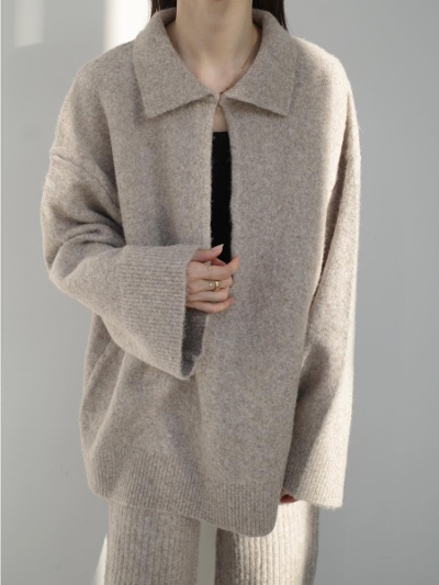 �yNEW�zrelax 2way collar knit / beige