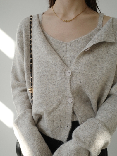 �yNEW�zcamisole set knit ensemble / beige