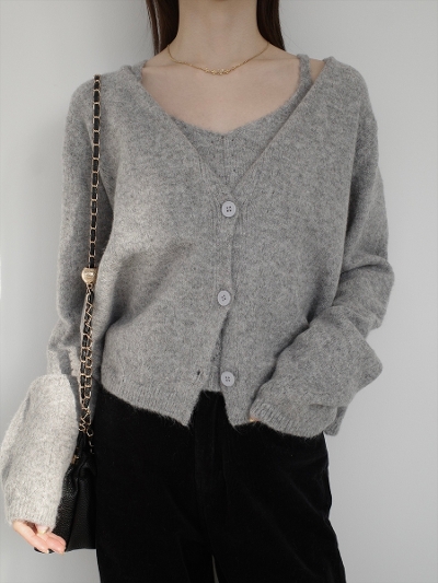 �ySAMPLE�zcamisole set knit ensemble / grey