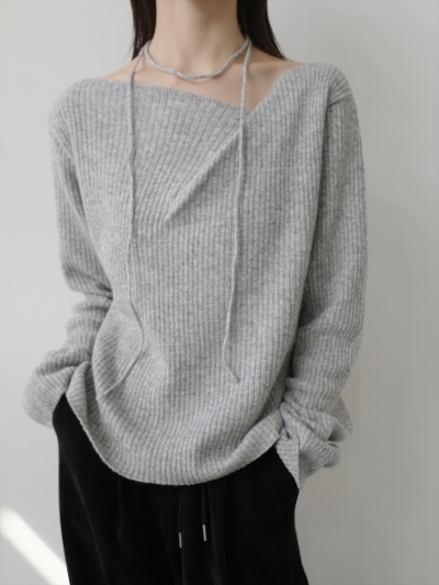�ySAMPLE�z2way rope set rib knit / grey