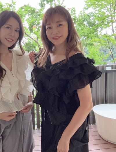 ruffle frill sheer blouse / black