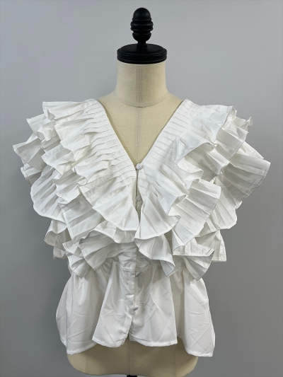 �ySAMPLE�zTiered Ruffle Sleeve Blouse