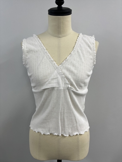 �ySAMPLE�zFront Cross Scalloped Cami