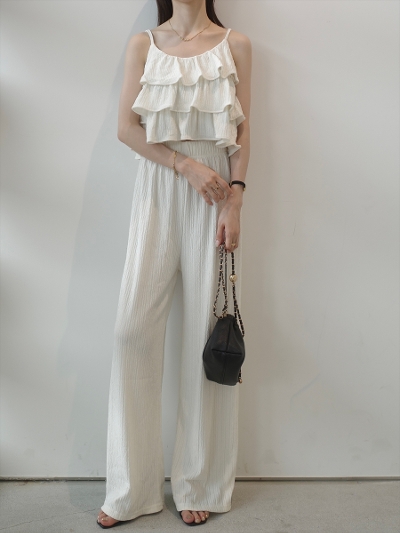 NEW】frill cami 2piece set / ivory amel